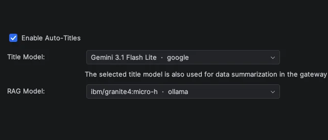 Dedicated models settings